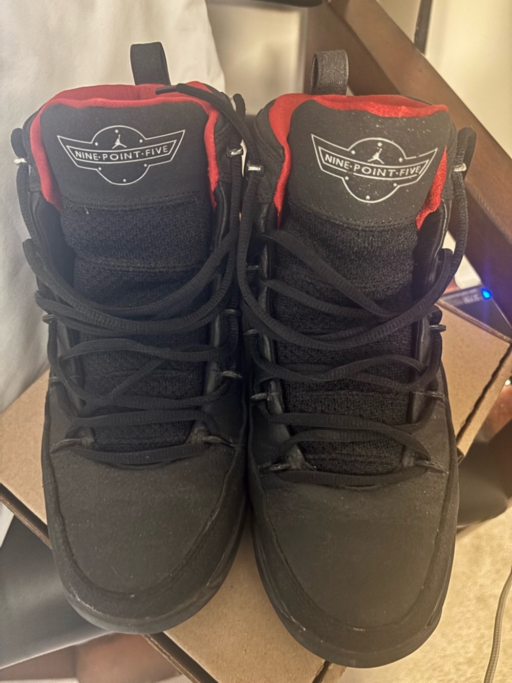 Nike Jordan Nine-Point Five basketball shoes.